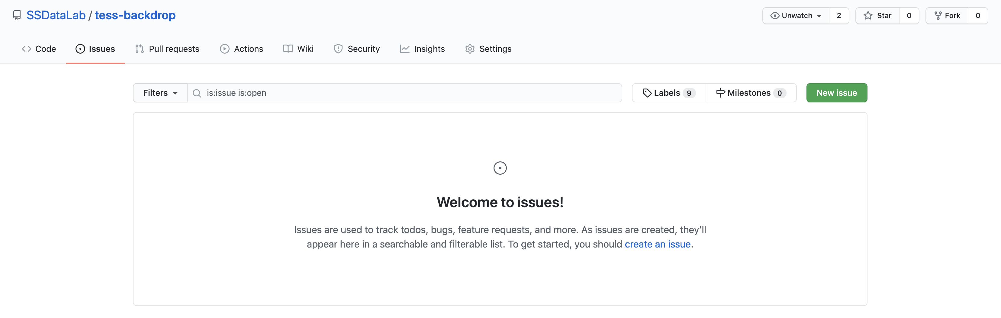 GitHub issue page